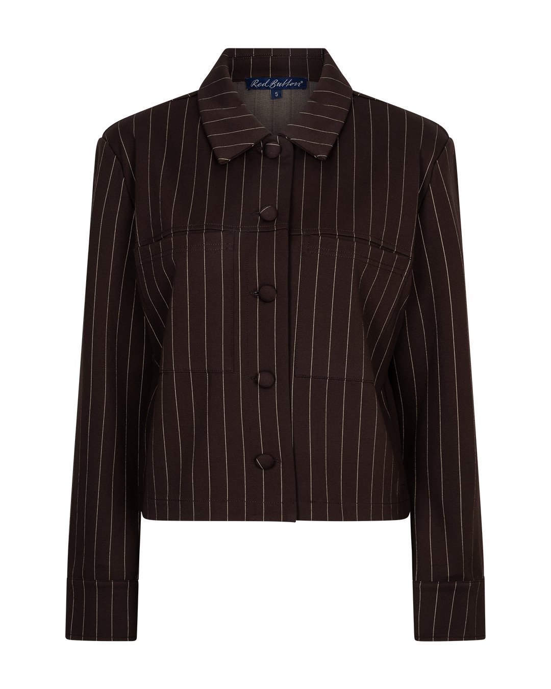 Veste punta à fines rayures espresso – Image 2